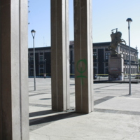 Pintas en la explanada del Teatro Morelos